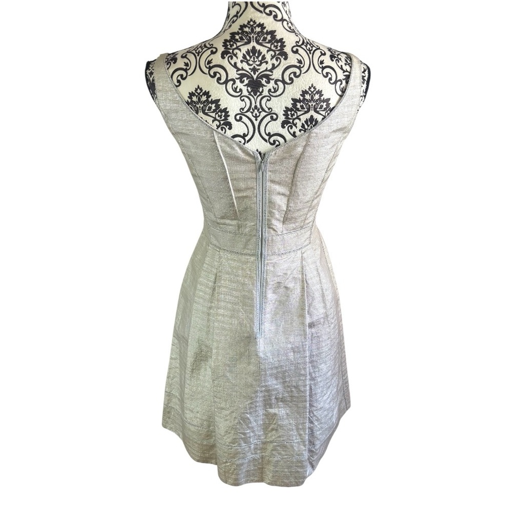 ZAC POSEN Metallic Linen and Silk Cocktail Mini Dress - Picture 2 of 8